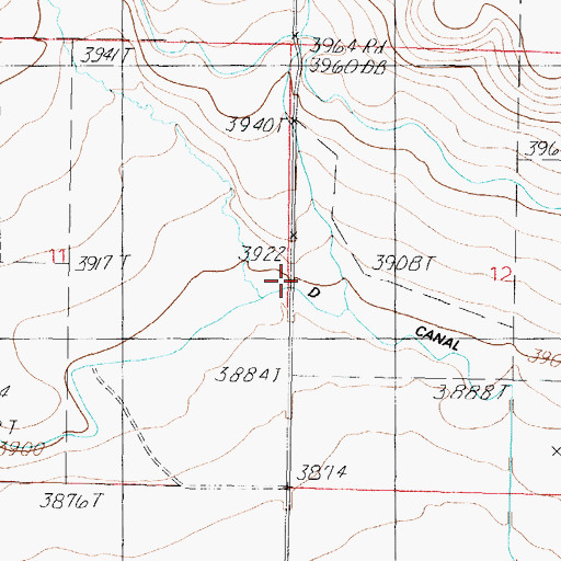 Topographic Map of 26N05W12CBBB01 Well, MT
