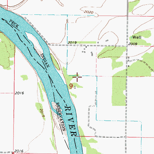 Topographic Map of 26N44E09AC__01 Well, MT