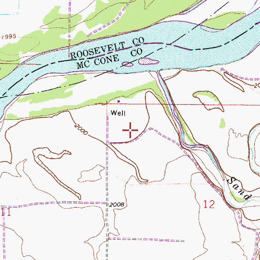 Topographic Map of 26N46E12BB__01 Well, MT