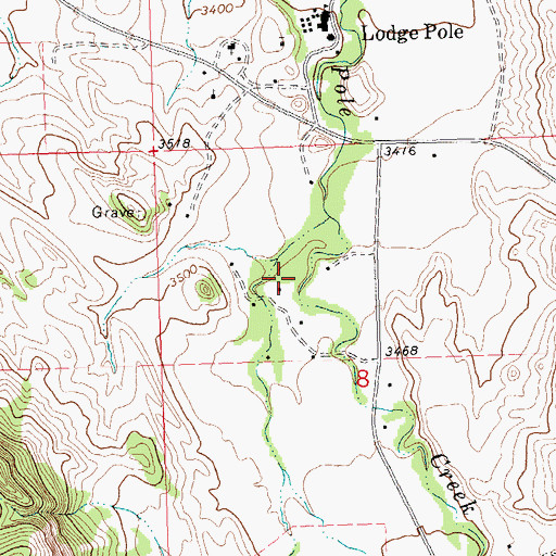 Topographic Map of 26N25E08BDBC01 Well, MT