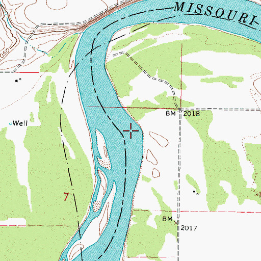 Topographic Map of 26N44E07AA__01 Well, MT