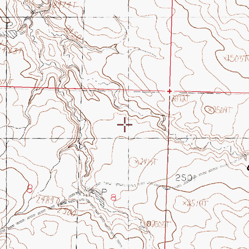 Topographic Map of 26N33E08DABB01 Well, MT
