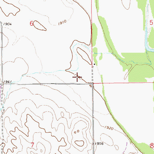 Topographic Map of 26N59E06DD__01 Well, MT