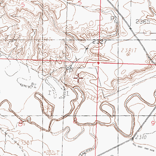 Topographic Map of 26N32E08AA__01 Well, MT
