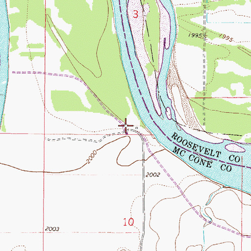 Topographic Map of 26N46E03CDDC01 Well, MT