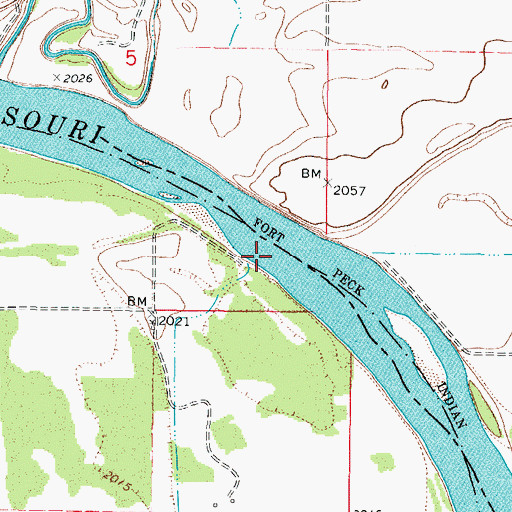 Topographic Map of 26N44E05DD__01 Well, MT
