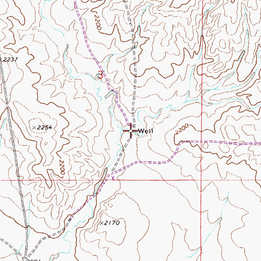 Topographic Map of 26N54E03DCAB01 Well, MT