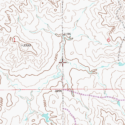 Topographic Map of 26N55E06CBCD01 Well, MT