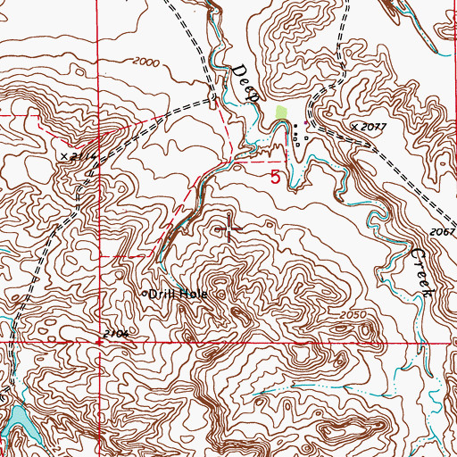 Topographic Map of 26N52E05CA__01 Well, MT