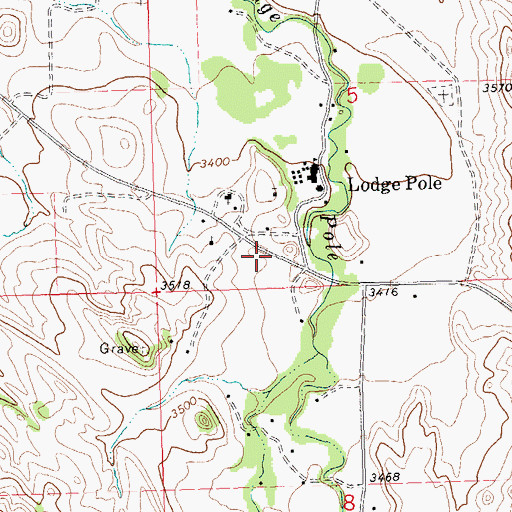 Topographic Map of 26N25E05CDC_01 Well, MT