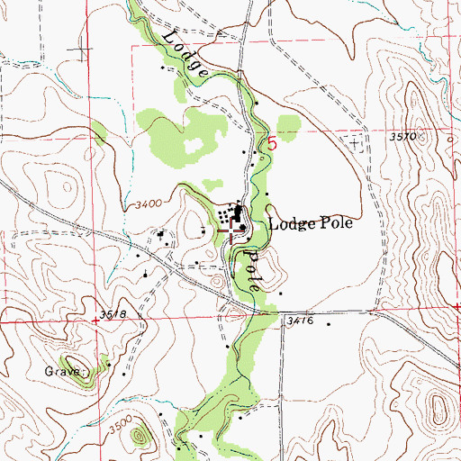 Topographic Map of 26N25E05CDA_02 Well, MT