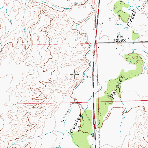 Topographic Map of 26N23E02DDB_01 Well, MT