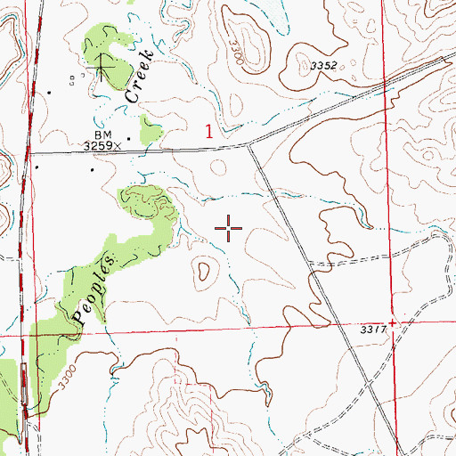Topographic Map of 26N23E01DBCD01 Well, MT