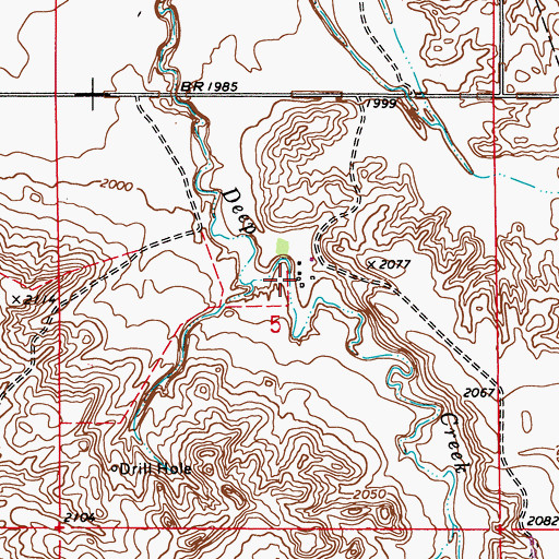 Topographic Map of 26N52E05ACCB01 Well, MT