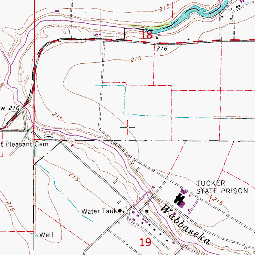 Topographic Map of Tucker Prison Farm, AR