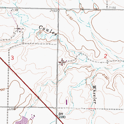 Topographic Map of 26N40E02CBBA01 Well, MT