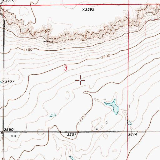 Topographic Map of 26N04E03DBAC01 Well, MT