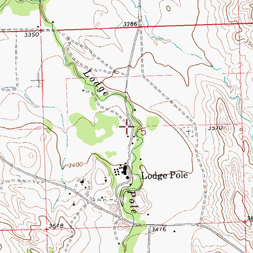 Topographic Map of 26N25E05CAAA01 Well, MT