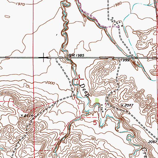 Topographic Map of 26N52E05BA__01 Well, MT