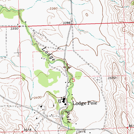 Topographic Map of 26N25E05BDDA02 Well, MT
