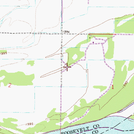 Topographic Map of 26N46E02AA__01 Well, MT