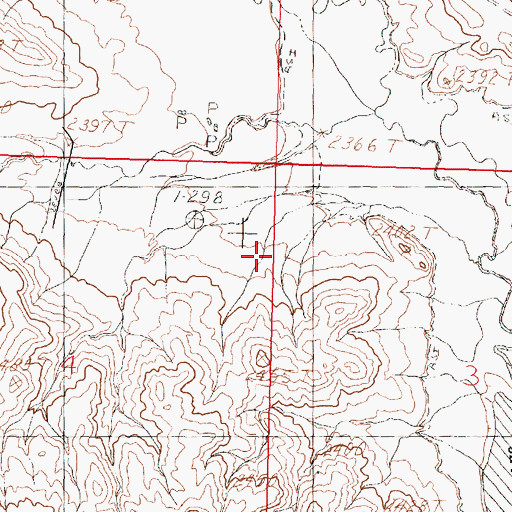 Topographic Map of 26N32E03ABDD01 Well, MT