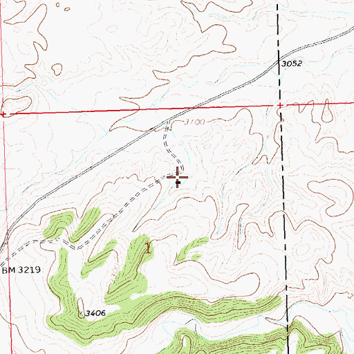 Topographic Map of 26N25E01ACAB01 Well, MT