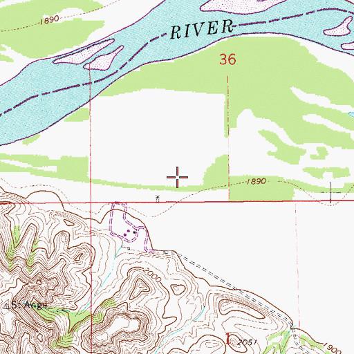Topographic Map of 27N57E36CD__01 Well, MT
