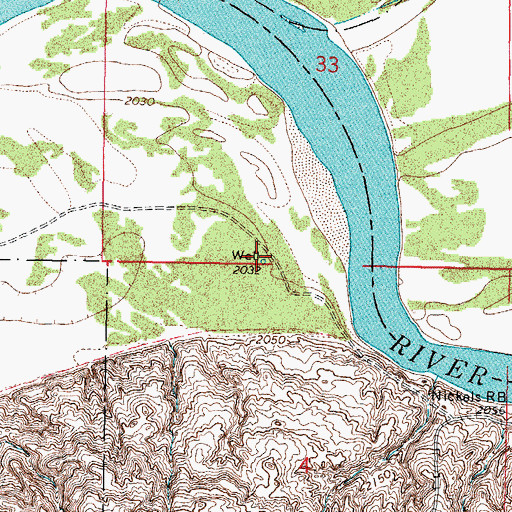 Topographic Map of 27N42E33CDDC01 Well, MT