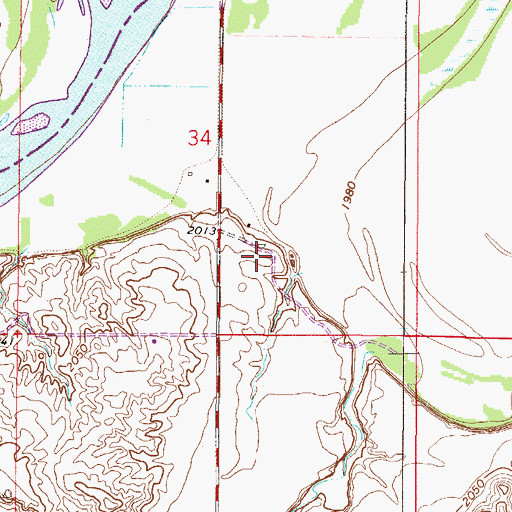 Topographic Map of 27N47E34DC__01 Well, MT
