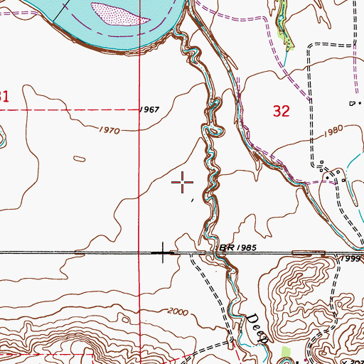 Topographic Map of 27N52E32CC__01 Well, MT