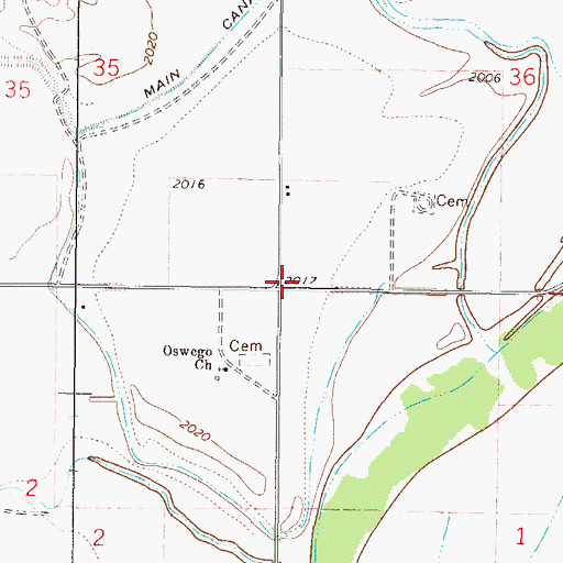 Topographic Map of 27N45E36CCCC01 Well, MT