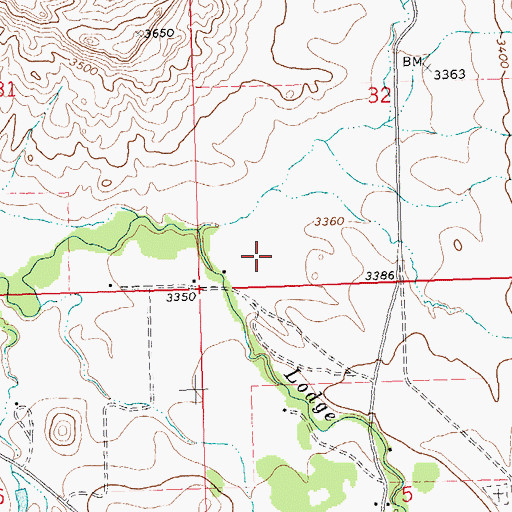 Topographic Map of 27N25E31CDDB01 Well, MT