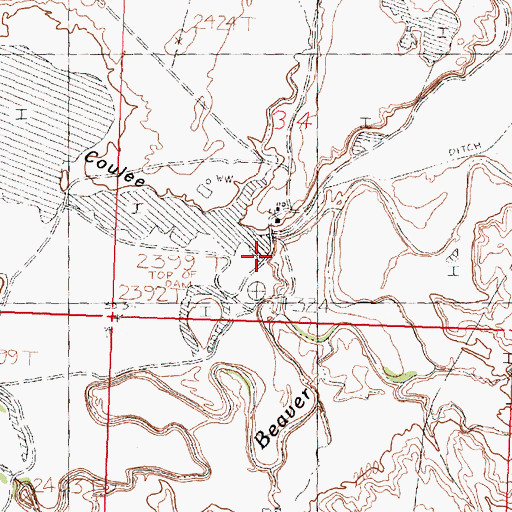 Topographic Map of 27N30E34CA__01 Well, MT