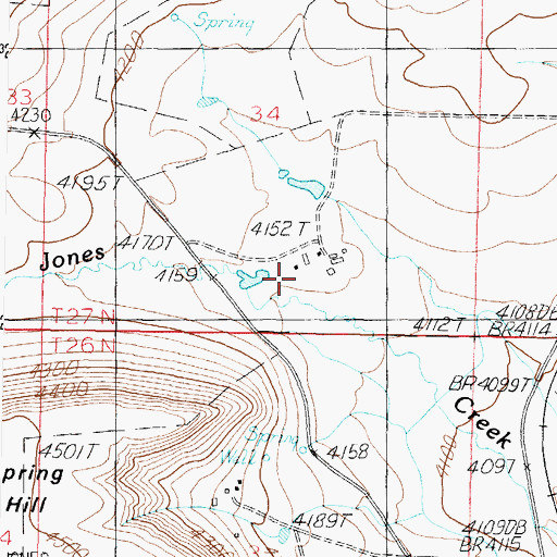 Topographic Map of 27N06W34DCBC01 Well, MT