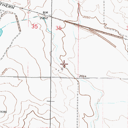Topographic Map of 27N44E35DD__01 Well, MT