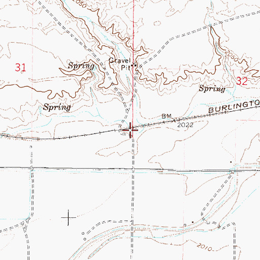 Topographic Map of 27N45E31DDDA01 Well, MT