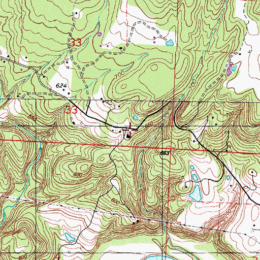 Topographic Map of Van Buren School Number 43, AR