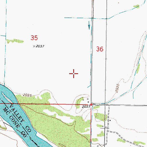Topographic Map of 27N42E35DD__01 Well, MT