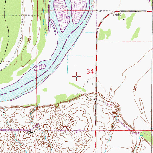 Topographic Map of 27N47E34CA__01 Well, MT