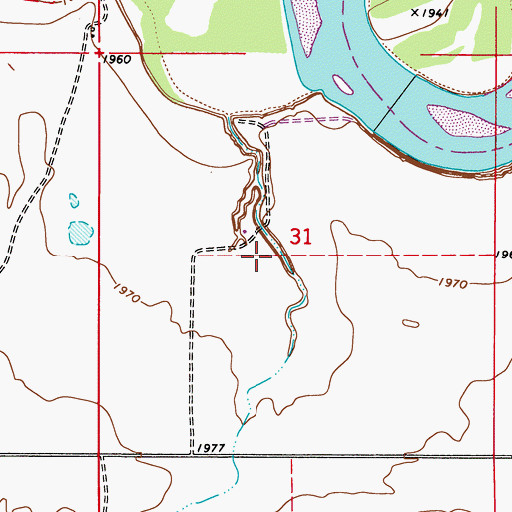 Topographic Map of 27N52E31CA__01 Well, MT