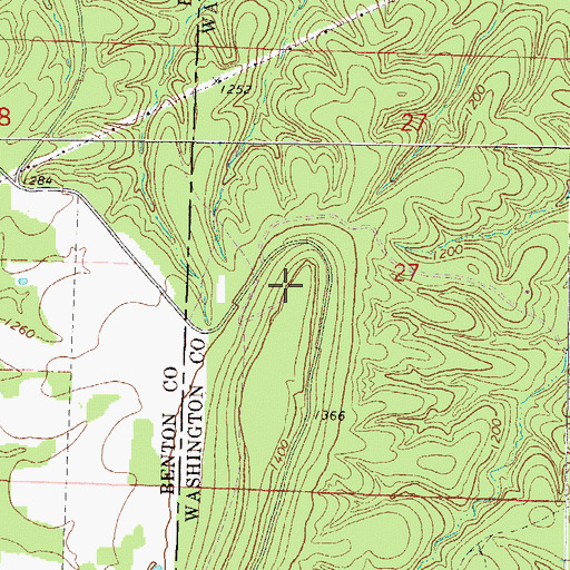 Topographic Map of Weddington Lookout Tower, AR
