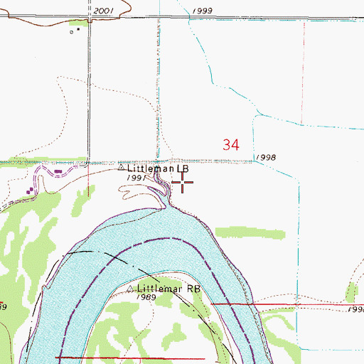 Topographic Map of 27N46E34CA__01 Well, MT