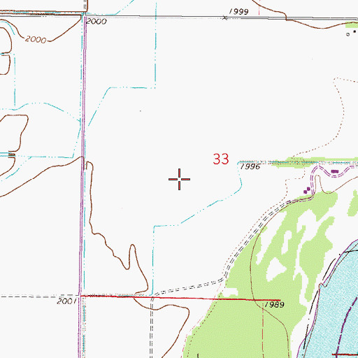 Topographic Map of 27N46E33CA__01 Well, MT