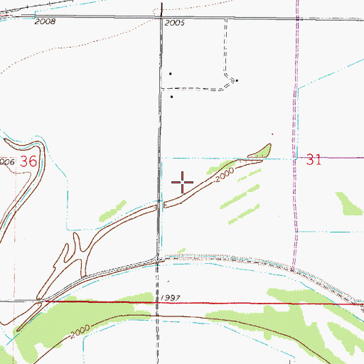 Topographic Map of 27N46E31CB__01 Well, MT