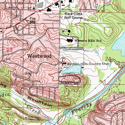 Topographic Map of Western Hills Country Club, AR