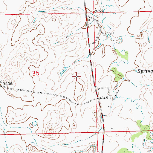Topographic Map of 27N23E35DABA01 Well, MT