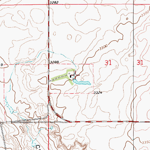 Topographic Map of 27N07E31CABC01 Well, MT