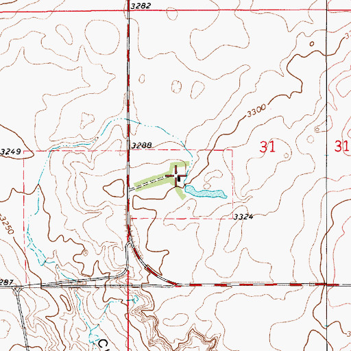 Topographic Map of 27N07E31CBAD01 Well, MT