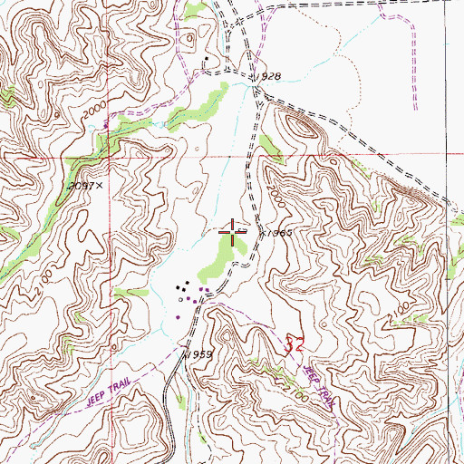 Topographic Map of 27N57E32BACD01 Well, MT